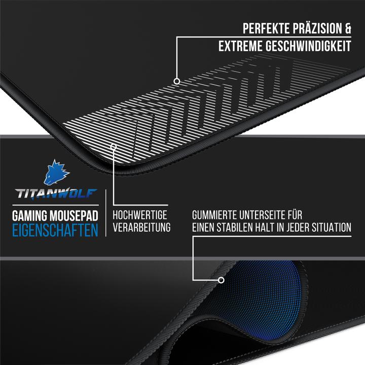 Immagine prodotto Titanwolf Tappetino per mouse da gioco, tappetino per mouse da gioco XXXL speed, tappetino per mouse con (XXL)
