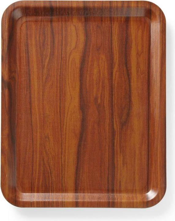 Produktbild AmerBox Serviertablett, rechteckig, rutschfest, laminiert,, Mahagoni, 460x360mm
