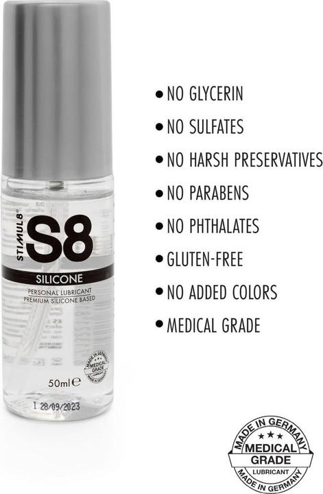 Actual product image Stimul8 S8 Premium Silicone Lube 50ml (50 ml)
