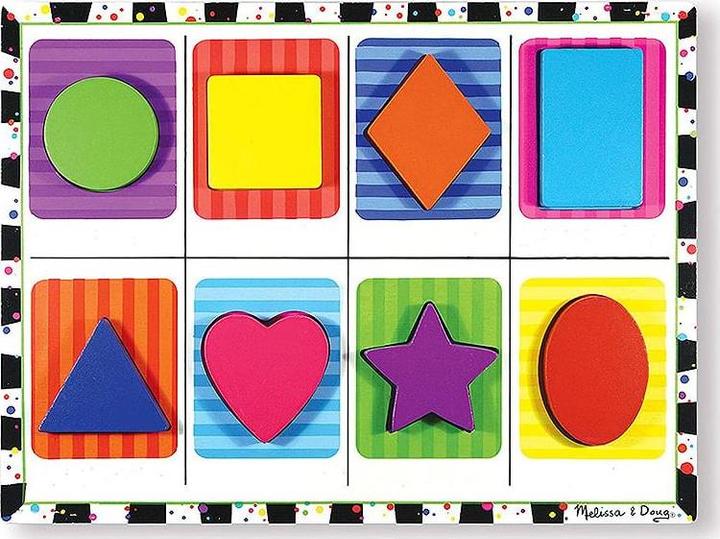 Actual product image Melissa & Doug Puzzle Encastrement Formes Geometriques (Fr-De-En-Es) (8 pieces)