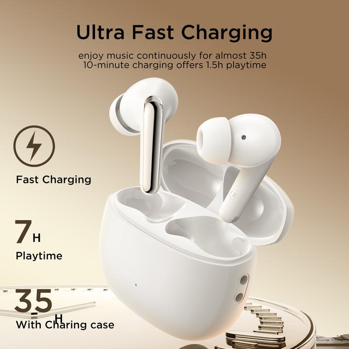 Image du produit Joyroom Funpods JR-FN1 écouteurs sans fil intra-auriculaires TWS Bluetooth 5.4 ANC ENC - blanc (ANC, 35 h, Sans fil)
