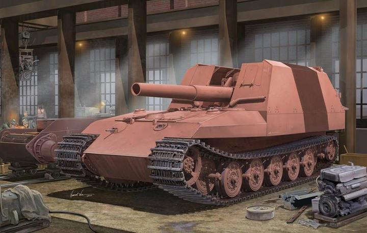 Actual product image Trumpeter Gun carriage Tiger Grille21/210mm Morta