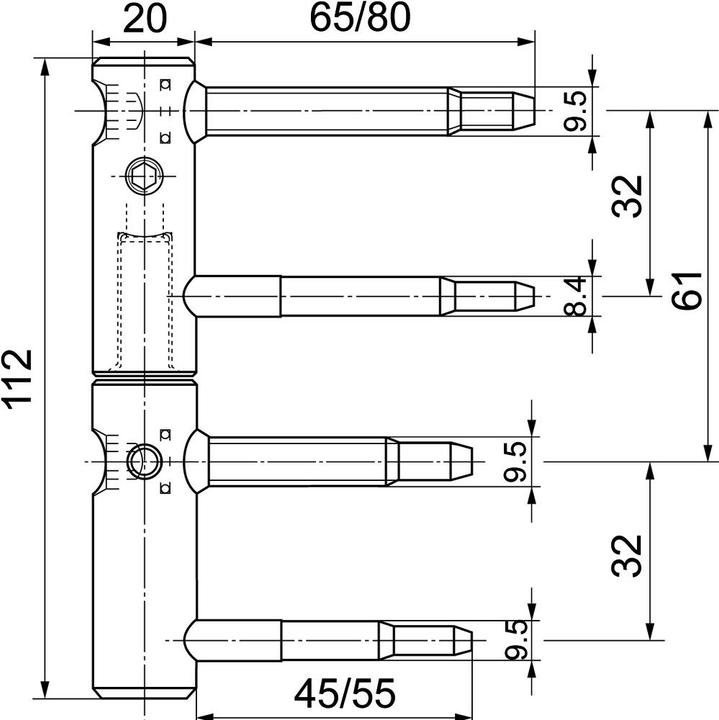 Actual product image Sassba 11 R Door hinges for fire doors VSSM EI30