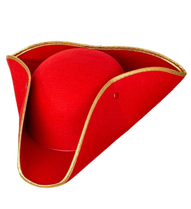 Produktbild Widmann Dreispitz Tricorn Rot mit Goldkante aus Filz