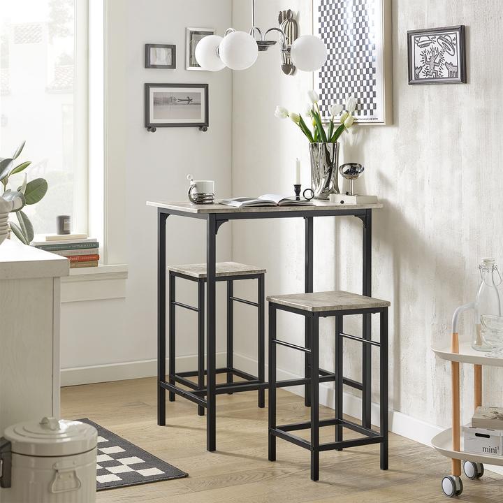 SoBuy Bartisch mit Hockern Set (80 x 87 x 50 cm)