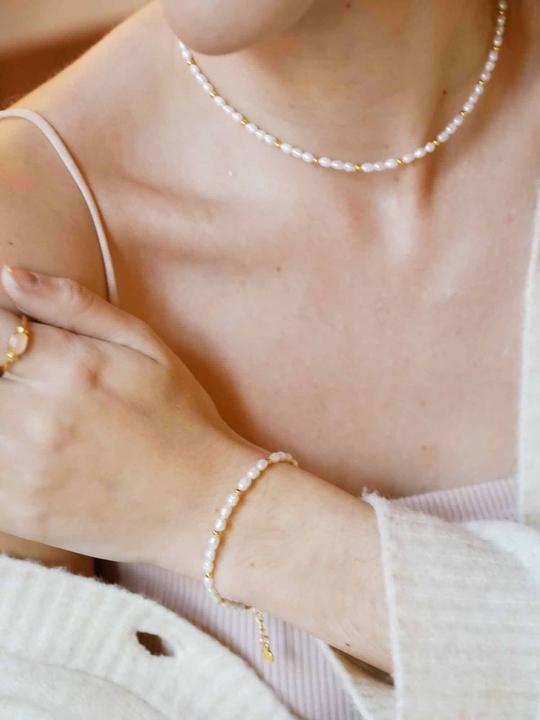 Image du produit Tara Style Ensemble de bijoux Sonia Pearl (waterproof) (Acier inoxydable 18k plaqué or, 100% résistant à l'eau)