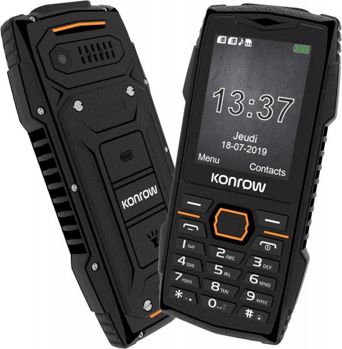 Actual product image Konrow Stone Plus - Téléphone Antichoc Certifié IP68 - 2.4" - Double Sim - Noir (2.40", 2G)