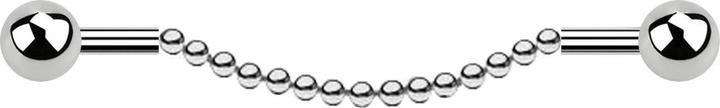 Produktbild Star Piercing Barbell silber zwei Kugeln Kette (ohne Messing, Chirurgenstahl 316L)