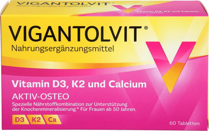 Produktbild Vigantolvit Vitamin D3, K2 und Calcium Tabletten, 60 St. Tabletten (60 Stück, Tabletten, 98 g)