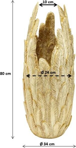 Actual product image Kare Design Vase Feathers Gold 80cm (34 x 80 cm)