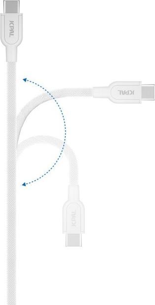 Image du produit JCPAL Flex Link USB-C to USB-C cable 1m - blanc (1 m)