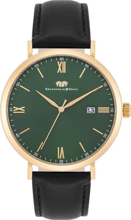 Produktbild Quarzuhr Adelsmann Echtleder Gelbgold - 34114 (Analoguhr, 42 mm)