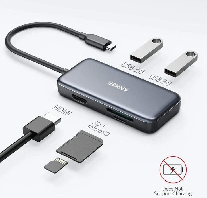Image du produit Anker E/A HUB USB 5 EN 1/A8334HA1 (USB-C, 5 Ports)