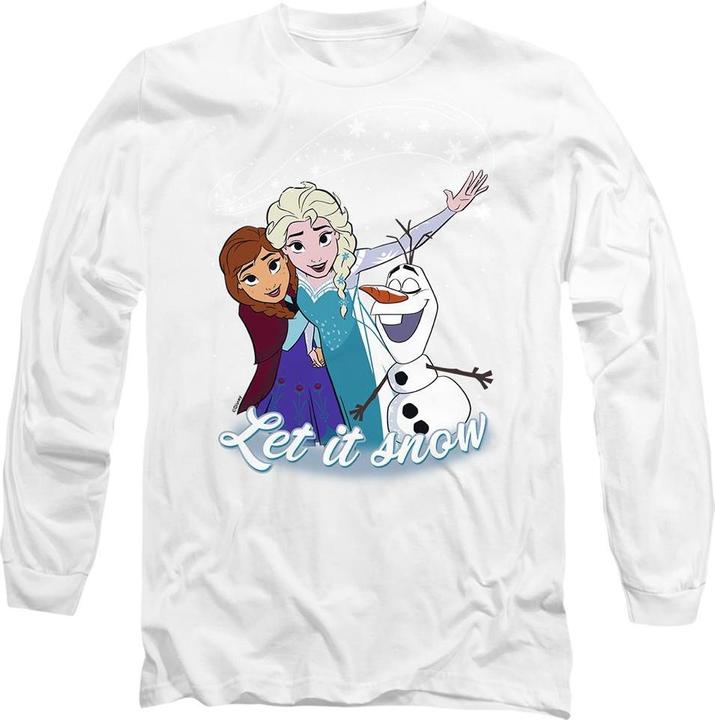 Actual product image Disney Frozen Unisex Adult Let It Snow Elsa Anna Olaf T-Shirt (L)