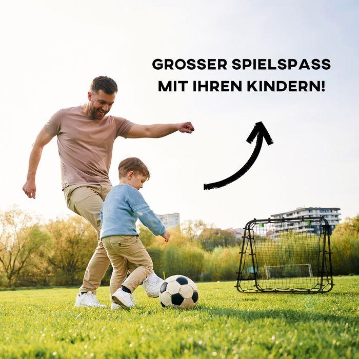 Produktbild Swisshandel24 Fussball Rebounder Kickback Tor Rückprallwand Netz beidseitiger Rückprall, schwarz