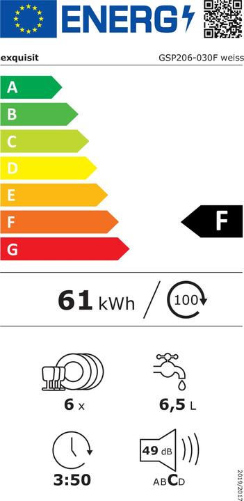 Energie-Label Exquisit GSP206-030F weissPV