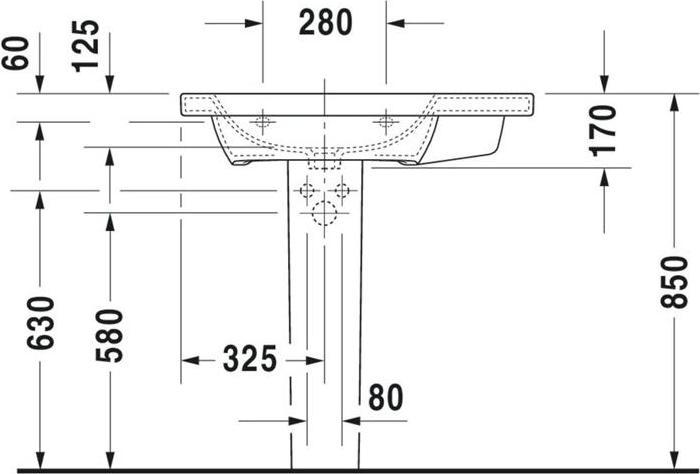 Produktbild Duravit Möbelwaschtisch DuraStyle 80 x 48 cm weiss 2325800000 (480 mm, 800 mm)