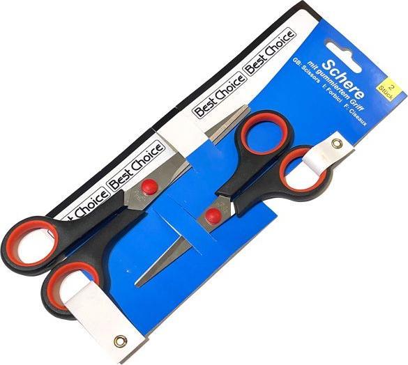 Produktbild Best Choice Schere Qualitaet 2er 17+14cm m. gummiert. Griff (31 cm)