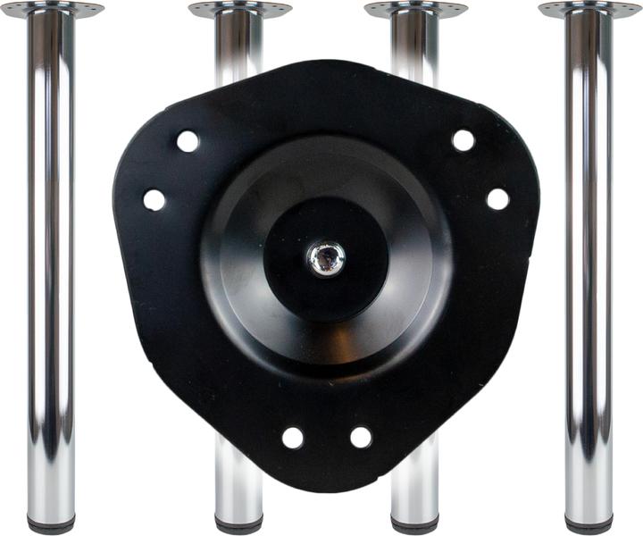 Produktbild BMB Tischbein-Set Chrom poliert 60 mm Höhe 870 mm Platten-Befestigung