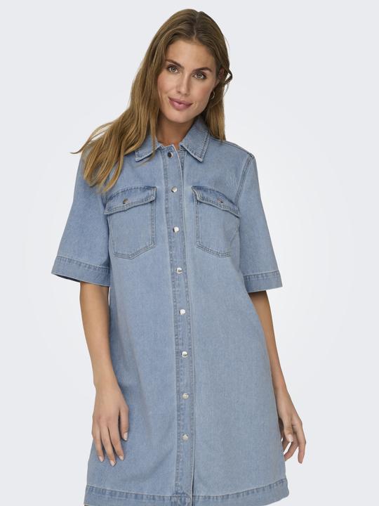 Immagine prodotto Only Vestibilità regolare colletto camicia abito corto abito denim (L)
