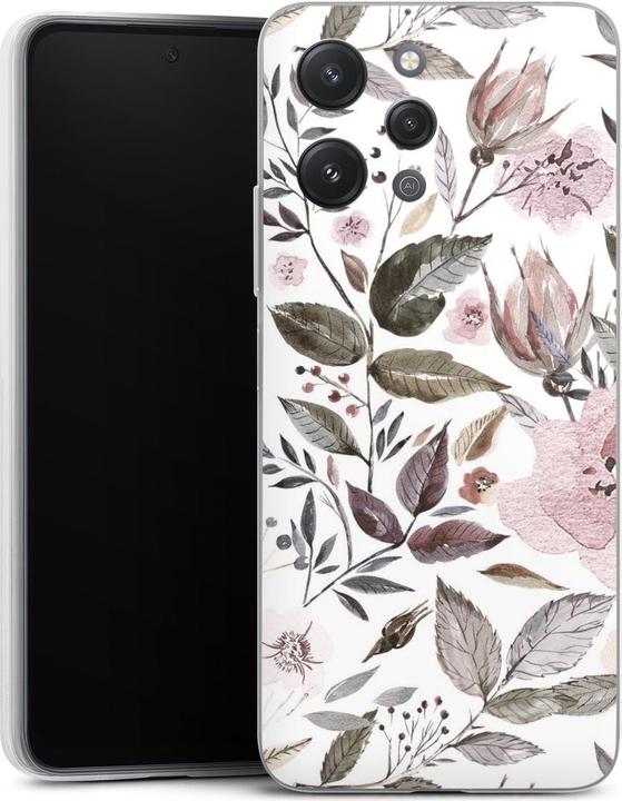 Actual product image DeinDesign Slim Case für Xiaomi Redmi 12 Silikon Hülle Ultra Dünn Handyhülle Blumen Pastell Wasserfarbe (Xiaomi Redmi 12)
