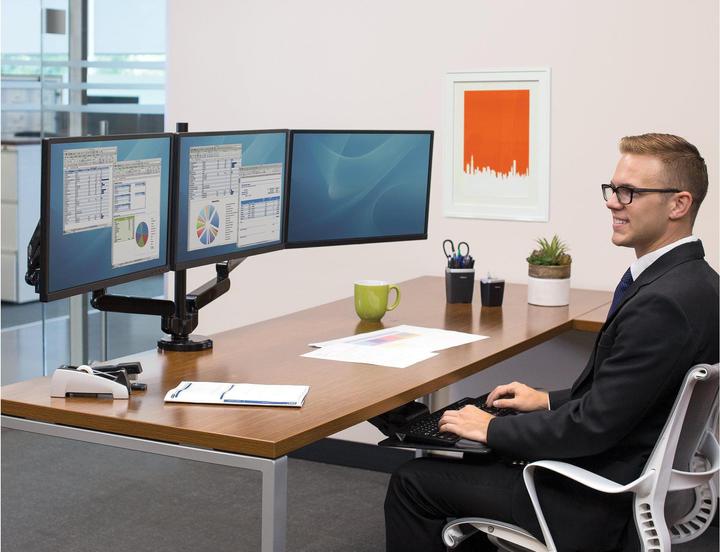 Actual product image Fellowes Platinum Series Triple Monitor Arm (Table, 27")