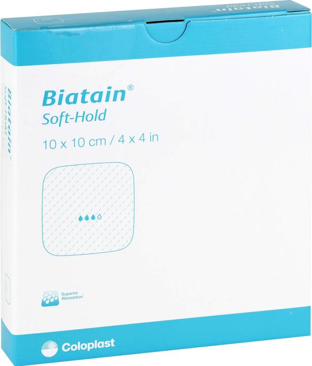 Produktbild Coloplast Biatain Soft-Hold Schaumverband sanft haftend 10 x 10 cm, 5 St. Wundauflagen