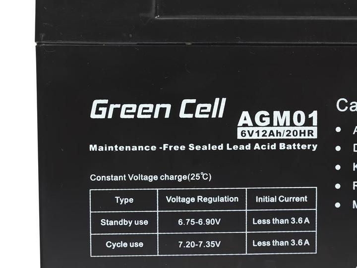 Actual product image GreenCell AGM01 (6 V, 12 Ah)