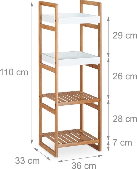 Actual product image Relaxdays Bathroom floor shelf (36 x 33 x 110 cm)