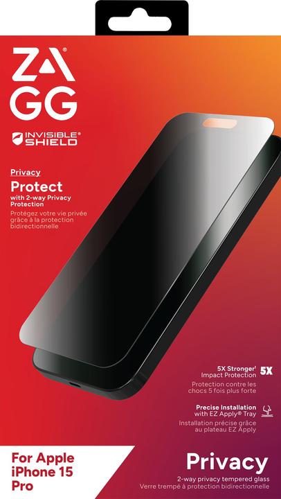 Produktbild Zagg Invisibleshield Glass Elite (1 Stück, Apple iPhone 15 Pro)