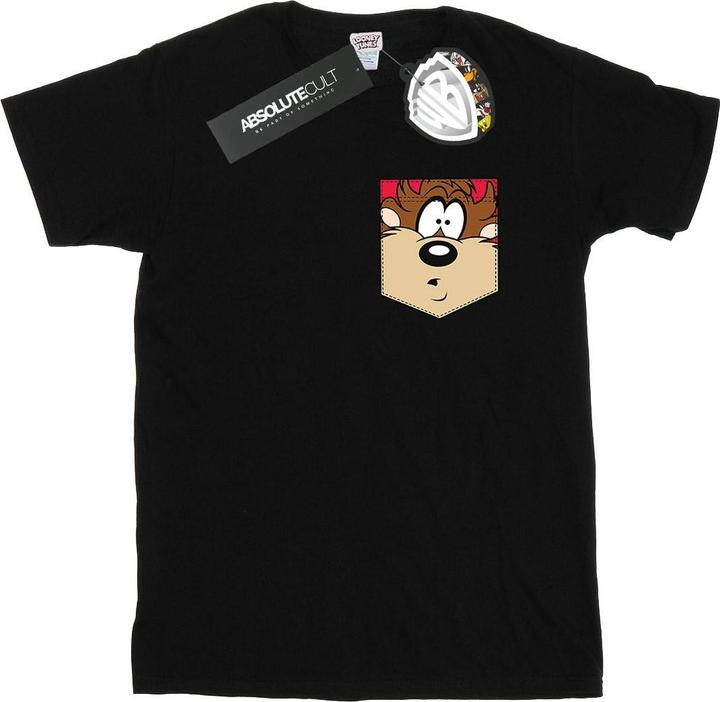 Immagine prodotto Looney Tunes Tasmanian Devil Face Faux Pocket Maglietta Uomo (3XL)