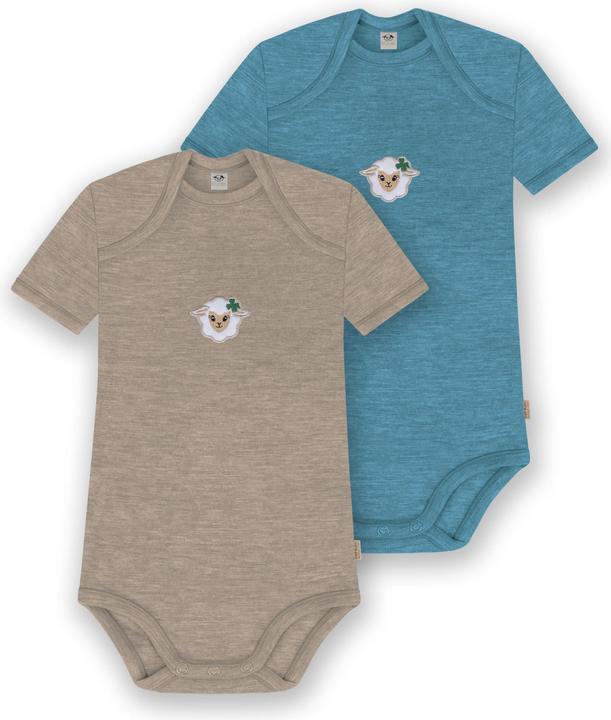 Image du produit Normani Lot de 2 body bébé mérinos manches courtes "Tauranga" - 9297 (68)