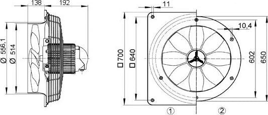Produktbild Maico MAI DZS 50/6 B Axial-Wandventilator m. Stahlwandring, DN500