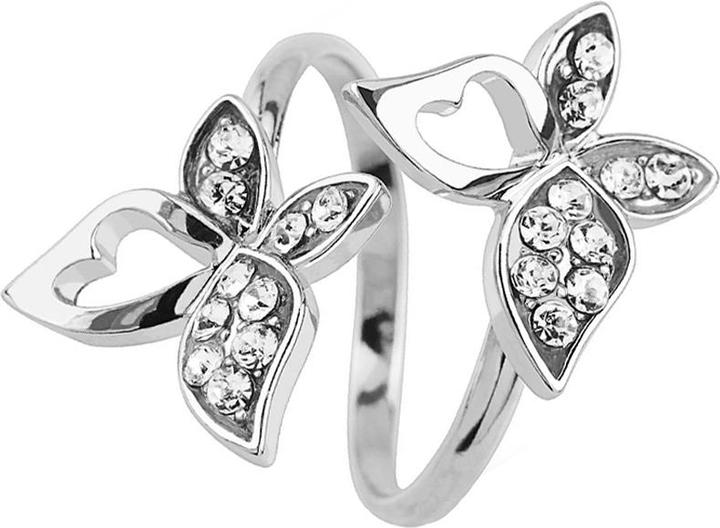 Image du produit Hollywood Body Jewelry Bague argent avec deux papillons (Laiton)
