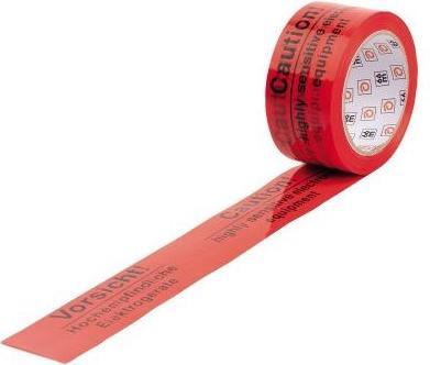 Produktbild Heckmann Signalklebeband 60 mm x 50 m (B x L) Polypropylen rot Vorsicht hochempfindliche Elektrogeräte (60 mm)