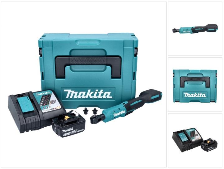 Actual product image Makita PWR 180 RF1J Battery ratchet screwdriver 18 V 47.5 Nm 1/4" 3/8" + 1x battery 3.0 Ah + charger + Mak (3/8")