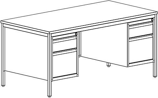 Actual product image eurokraft basic Master desk, light gray