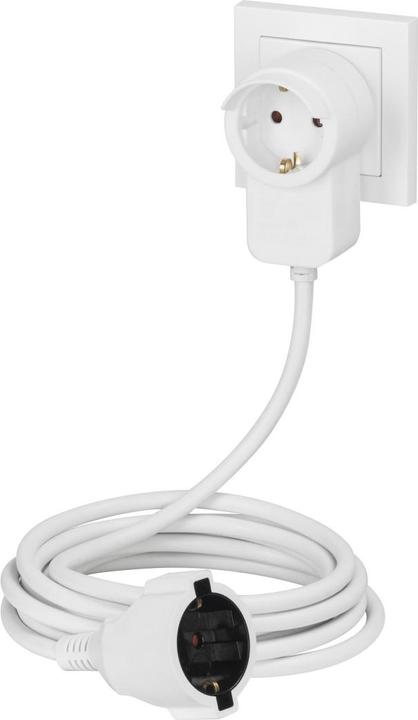 Actual product image Hama Protective contact extension cable Powerplug additional socket, 3.0 m, white (3 m)