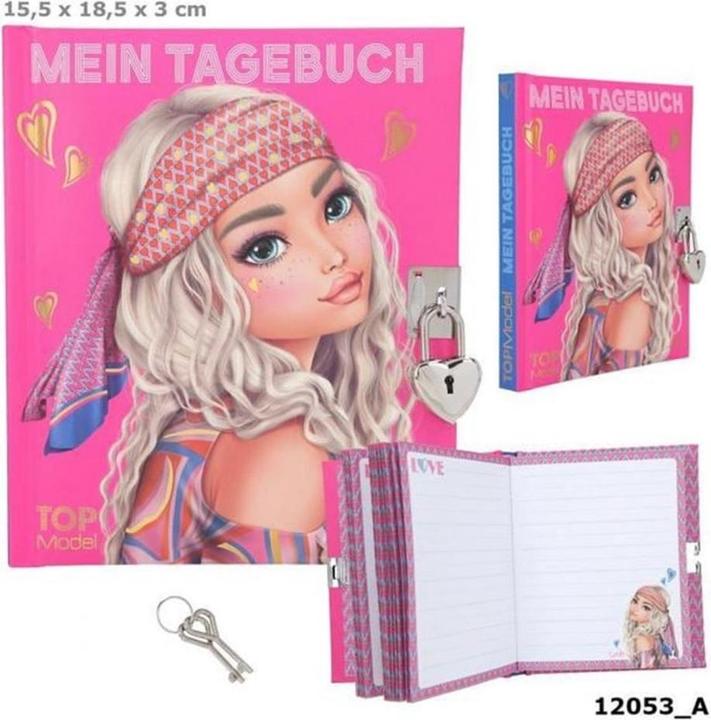 Top Model Journal (15,5 x 18 cm, À rayures, Couverture rigide)
