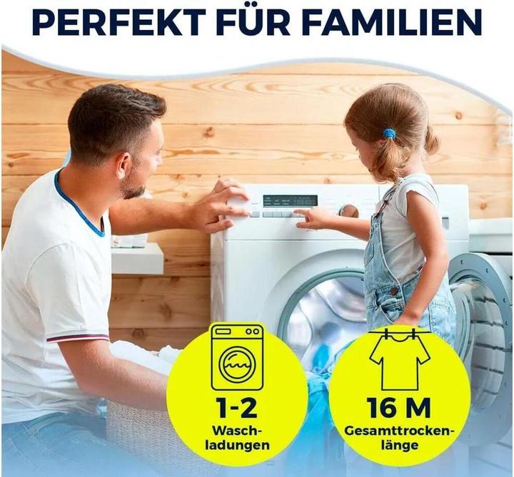 Produktbild Easymaxx Wäschespinne Platzwunder Offen: 28 x 76 x 144 cm, 16 Meter (16 m)