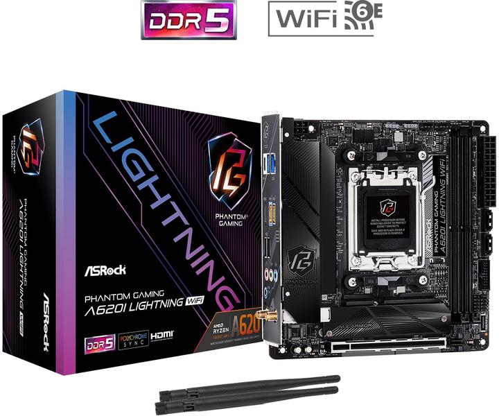Image du produit AsRock A620I Lightning WiFi (AM5, AMD A620, Mini-ITX)