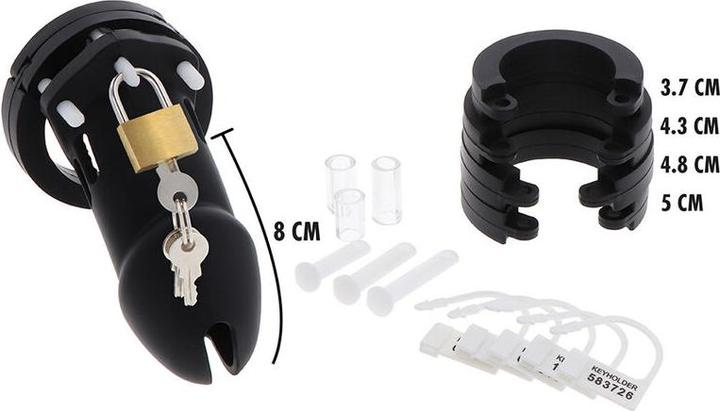 Actual product image Hidden Desire Extreme Chastity Pump Silicone Pump Size L Black