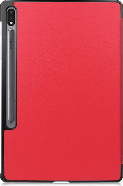 Productafbeelding Cover-Discount Galaxy Tab S7+ (12.4) - Tri-fold Smart Case rood (Galaxy Tab S7 FE)