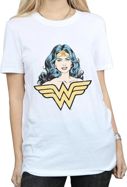 Actual product image Womens/Ladies Wonder Woman Gaze Cotton Boyfriend T-Shirt (L)