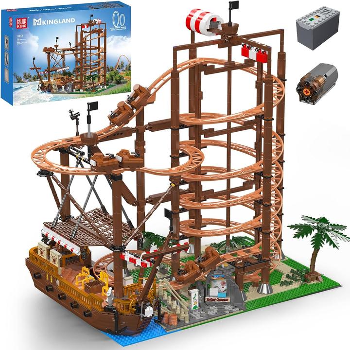 Actual product image Mould King Double Helix Roller Coaster - Pirate Ship