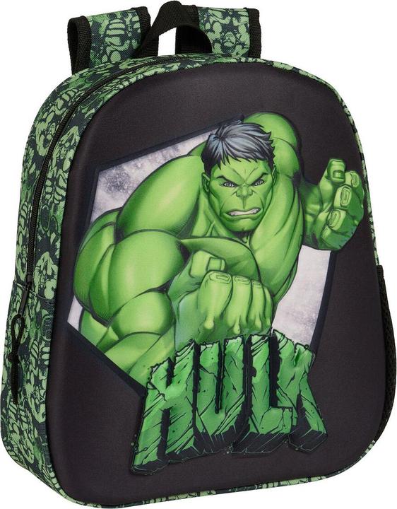 Hulk Zaino per bambini 3D nero verde 27 x 33 x 10 cm