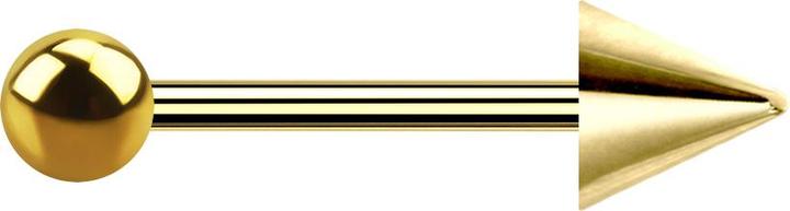 Actual product image Star Piercing Gold-plated micro barbell with ball and cone (without brass, Surgical steel 316L)