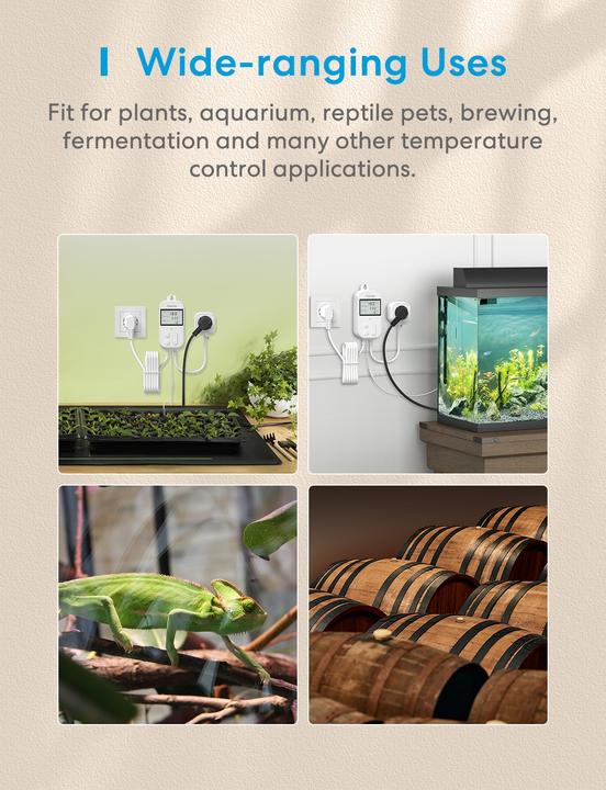 Actual product image Meross SMART HOME WI-FI THERMOSTAT/HEAT.&COOLING MTS200BHK