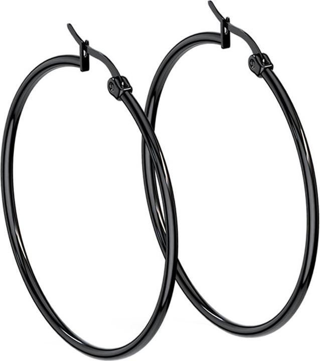 Produktbild Star Piercing Ohrring rund schwarz (ohne Messing, Chirurgenstahl 316L)