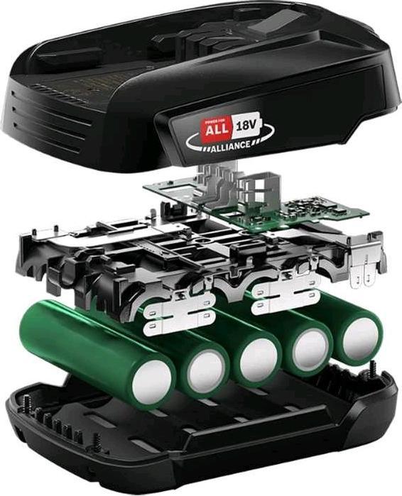 Actual product image Gardena Akku-Rasenmäher PowerMax Duo 46/36V P4A, Ready-To-Use-Set 2, 36Volt (2x18V) (schwarz/grau, 2x Li-Ion (Rechargeable battery operated)